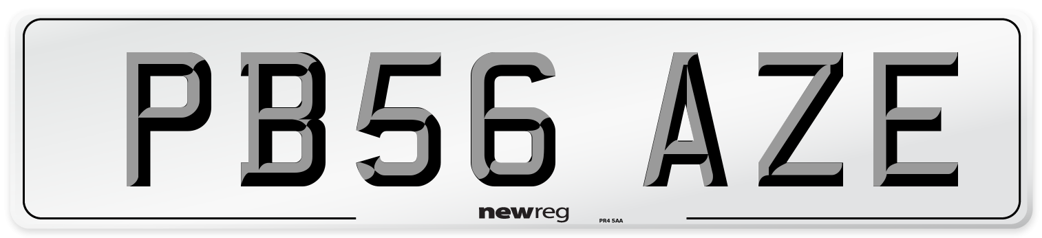 PB56 AZE Number Plate from New Reg
